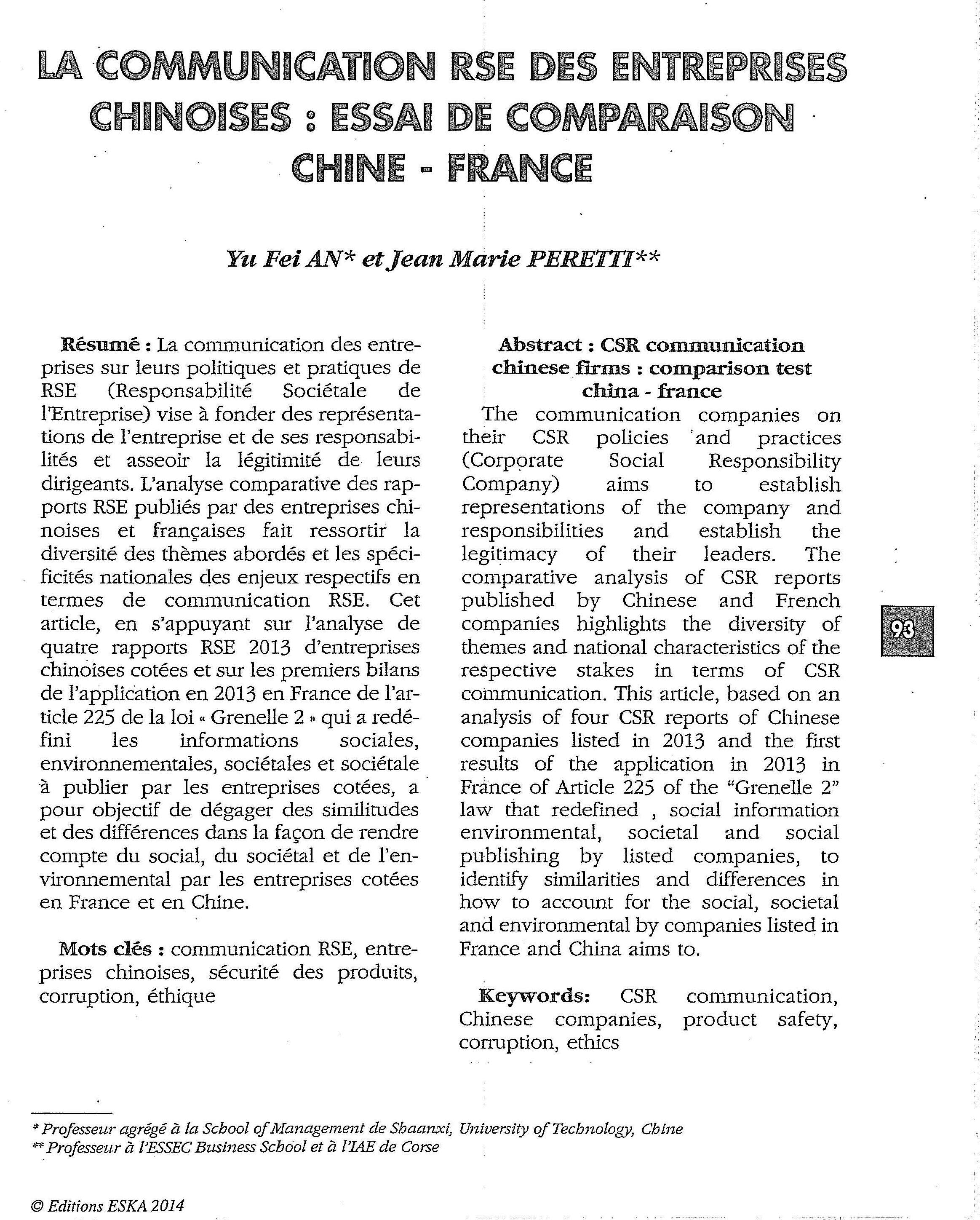 La communication RSE des entreprises chinoises. Essai de comparaison Chine - France_Page_01