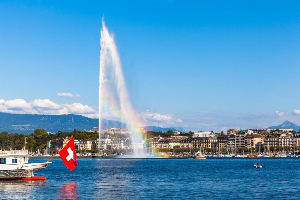 Le Jet d’eau de Genève sur le lac Léman